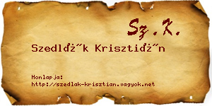 Szedlák Krisztián névjegykártya