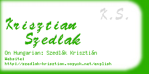 krisztian szedlak business card