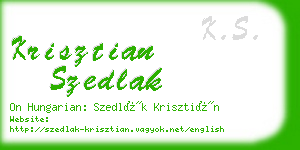 krisztian szedlak business card